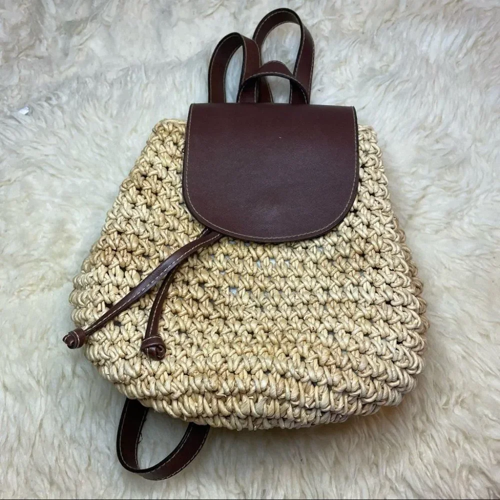 Cappelli Crochet Toyo Straw Backpack